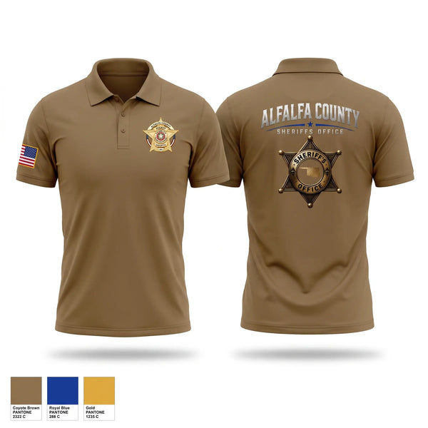 Short Sleeve Performance Polo, Alfalfa county sheriffs office, Police, Teamtime, Team time, sublimation, custom sports apparel, team uniforms, spirit wear, spiritwear, sports uniforms, custom shirts, team store, custom team store, fundraiser sports, apparel fundraiser