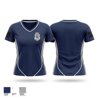 Womens Short Sleeve Vneck Shirt, Wright Patterson Air Force Base Police Department, Police, Teamtime, Team time, sublimation, custom sports apparel, team uniforms, spirit wear, spiritwear, sports uniforms, custom shirts, team store, custom team store, fundraiser sports, apparel fundraiser