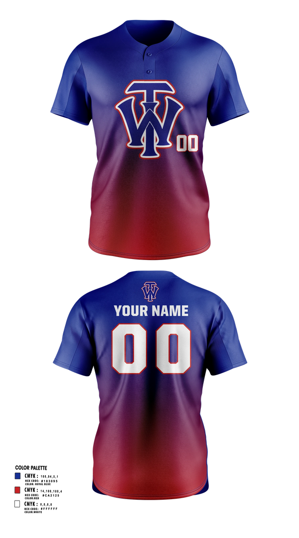 Two Button Softball Jersey, W.I.T., Softball, Teamtime, Team time, sublimation, custom sports apparel, team uniforms, spirit wear, spiritwear, sports uniforms, custom shirts, team store, custom team store, fundraiser sports, apparel fundraiser