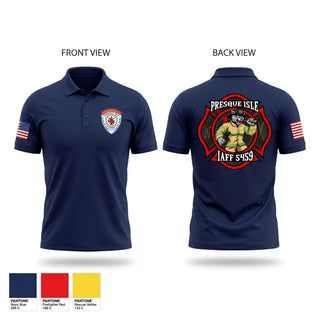 Short Sleeve Performance Polo, Presque Isle Fire Department, Fire Department, Teamtime, Team time, sublimation, custom sports apparel, team uniforms, spirit wear, spiritwear, sports uniforms, custom shirts, team store, custom team store, fundraiser sports, apparel fundraiser