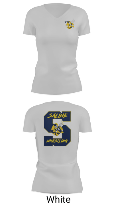 Saline Middle School Wrestling 11317795 Women's Short Sleeve V-neck Shirt - 7
