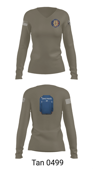 Womens Long Sleeve Vneck Shirt, Cayce Police K9, , Teamtime, Team time, sublimation, custom sports apparel, team uniforms, spirit wear, spiritwear, sports uniforms, custom shirts, team store, custom team store, fundraiser sports, apparel fundraiser
