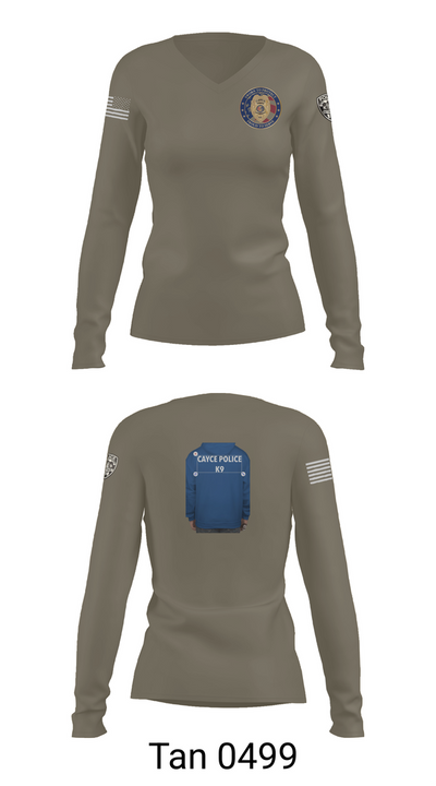 Cayce Police K9 35627395 Women's Long Sleeve V-neck Shirt - 73