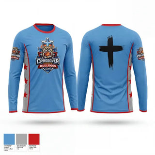 Long Sleeve Performance Shirt, Crossover Hoops Bulldoge, Men's Basketball, Teamtime, Team time, sublimation, custom sports apparel, team uniforms, spirit wear, spiritwear, sports uniforms, custom shirts, team store, custom team store, fundraiser sports, apparel fundraiser