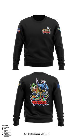 Crew Neck Sweatshirt, VooDoo RESCUE, Fire Department, Teamtime, Team time, sublimation, custom sports apparel, team uniforms, spirit wear, spiritwear, sports uniforms, custom shirts, team store, custom team store, fundraiser sports, apparel fundraiser