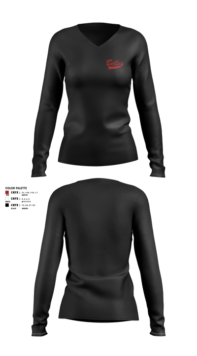 Bluegrass Lightning Belles Women's Long Sleeve V-neck Shirt - 10