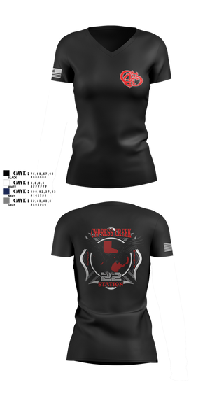 Womens Short Sleeve Vneck Shirt, Cy creek fire 22, , Teamtime, Team time, sublimation, custom sports apparel, team uniforms, spirit wear, spiritwear, sports uniforms, custom shirts, team store, custom team store, fundraiser sports, apparel fundraiser
