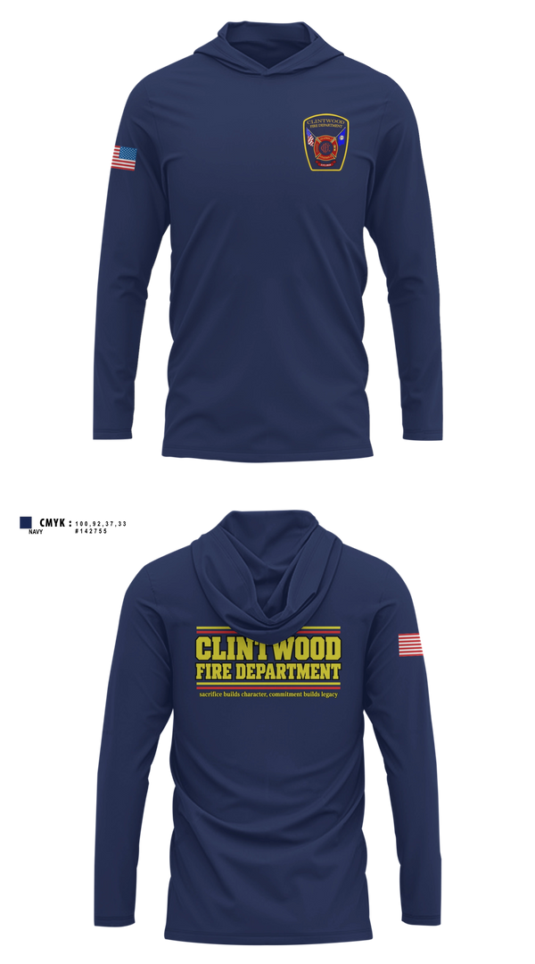 Long Sleeve hooded sunshirt, Clintwood Fire Department, Fire Department, Teamtime, Team time, sublimation, custom sports apparel, team uniforms, spirit wear, spiritwear, sports uniforms, custom shirts, team store, custom team store, fundraiser sports, apparel fundraiser