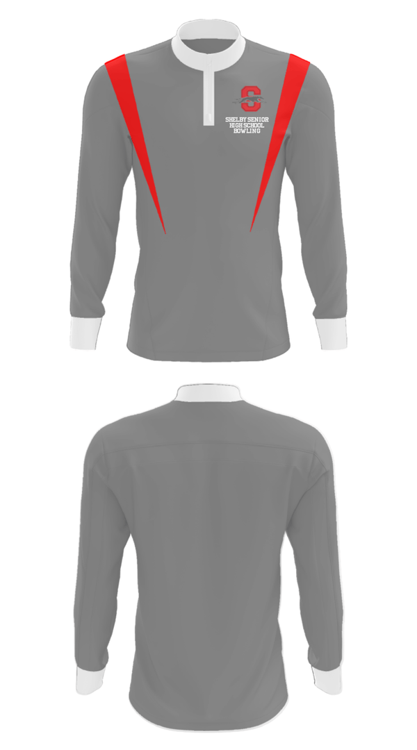 Quarter Zip Jacket, Shelby Senior High School Bowling, Bowling, Teamtime, Team time, sublimation, custom sports apparel, team uniforms, spirit wear, spiritwear, sports uniforms, custom shirts, team store, custom team store, fundraiser sports, apparel fundraiser