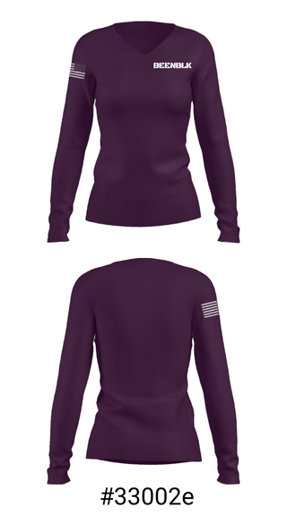 Women's Long Sleeve Vneck Shirt, BEENBLK, , Teamtime, Team time, sublimation, custom sports apparel, team uniforms, spirit wear, spiritwear, sports uniforms, custom shirts, team store, custom team store, fundraiser sports, apparel fundraiser