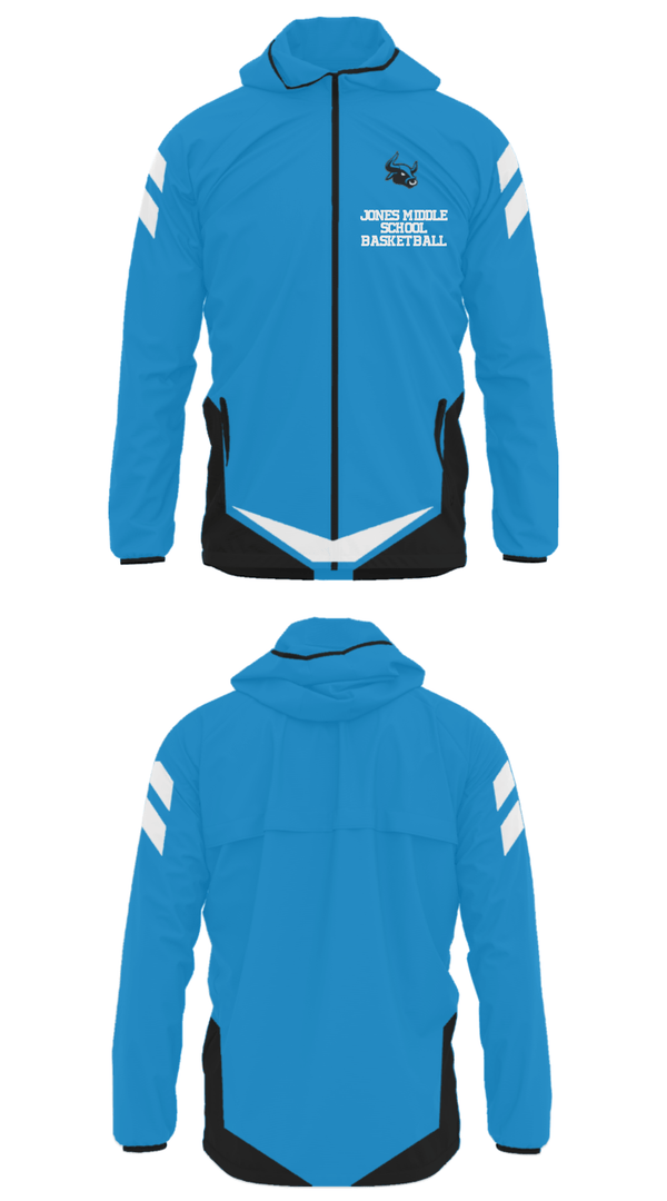 Windbreaker, Jones Middle School Basketball, Men's Basketball, Teamtime, Team time, sublimation, custom sports apparel, team uniforms, spirit wear, spiritwear, sports uniforms, custom shirts, team store, custom team store, fundraiser sports, apparel fundraiser