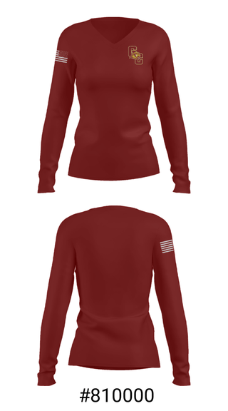 Women's Long Sleeve Vneck Shirt, Garrard County High School Bowling, Bowling, Teamtime, Team time, sublimation, custom sports apparel, team uniforms, spirit wear, spiritwear, sports uniforms, custom shirts, team store, custom team store, fundraiser sports, apparel fundraiser