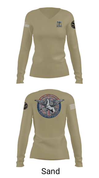 Women's Long Sleeve Vneck Shirt, , Army, Teamtime, Team time, sublimation, custom sports apparel, team uniforms, spirit wear, spiritwear, sports uniforms, custom shirts, team store, custom team store, fundraiser sports, apparel fundraiser