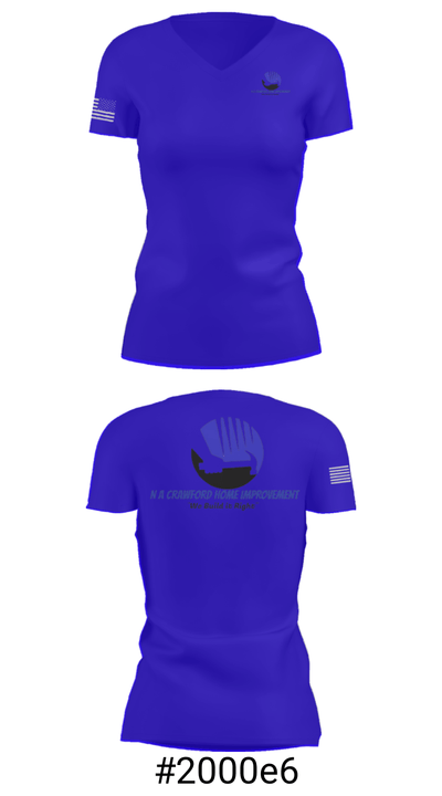NA Crawford Home Improvement 59589813 Women's Short Sleeve V-neck Shirt - 21