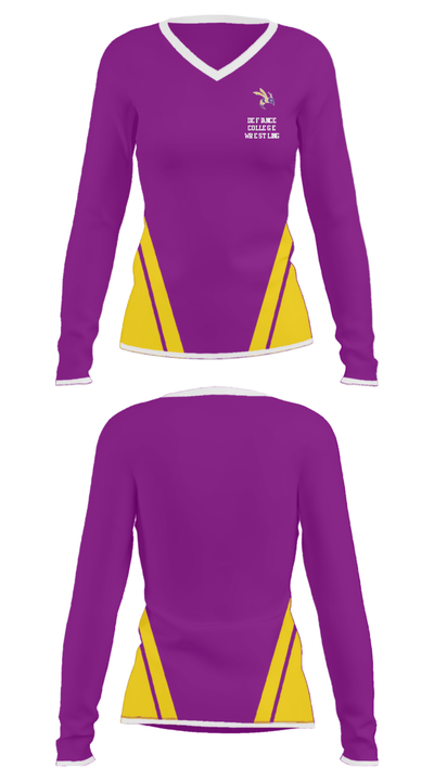 Defiance College Wrestling 28459839 Women's Long Sleeve V-neck Shirt - 24
