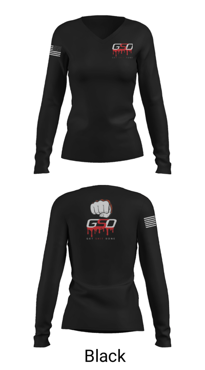GetShitDone 11491544 Women's Long Sleeve V-neck Shirt - 13