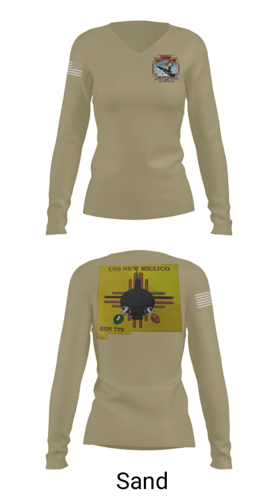 USS New Mexico 56487419 Women's Long Sleeve V-neck Shirt - 47
