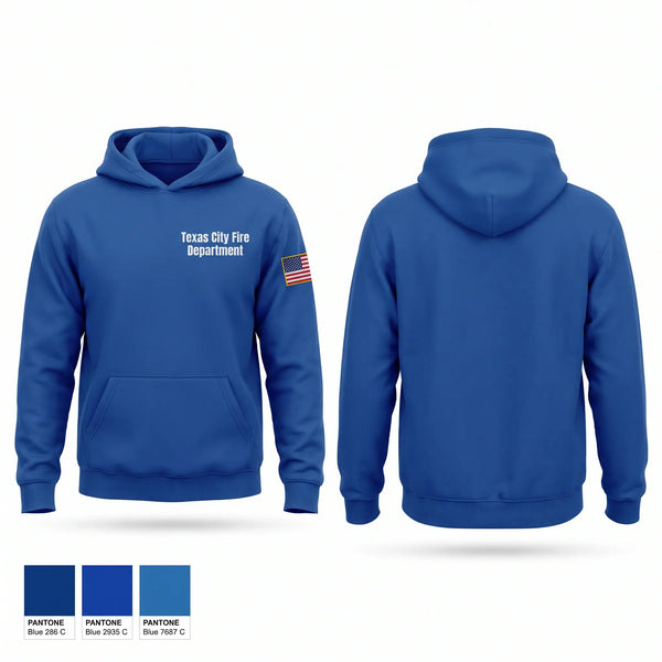 Hoodie, Texas City Fire Department, Fire Department, Teamtime, Team time, sublimation, custom sports apparel, team uniforms, spirit wear, spiritwear, sports uniforms, custom shirts, team store, custom team store, fundraiser sports, apparel fundraiser