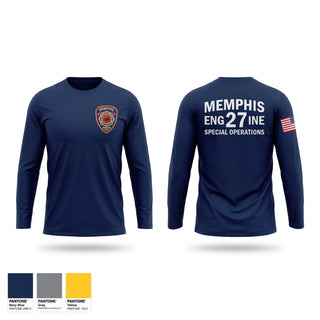 Long Sleeve Performance Shirt, Memphis Fire Station 27, Fire Department, Teamtime, Team time, sublimation, custom sports apparel, team uniforms, spirit wear, spiritwear, sports uniforms, custom shirts, team store, custom team store, fundraiser sports, apparel fundraiser