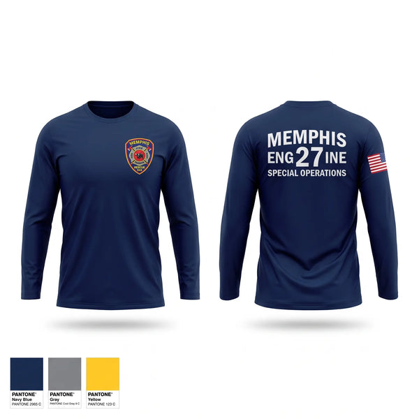 Long Sleeve Performance Shirt, Memphis Fire Station 27, Fire Department, Teamtime, Team time, sublimation, custom sports apparel, team uniforms, spirit wear, spiritwear, sports uniforms, custom shirts, team store, custom team store, fundraiser sports, apparel fundraiser