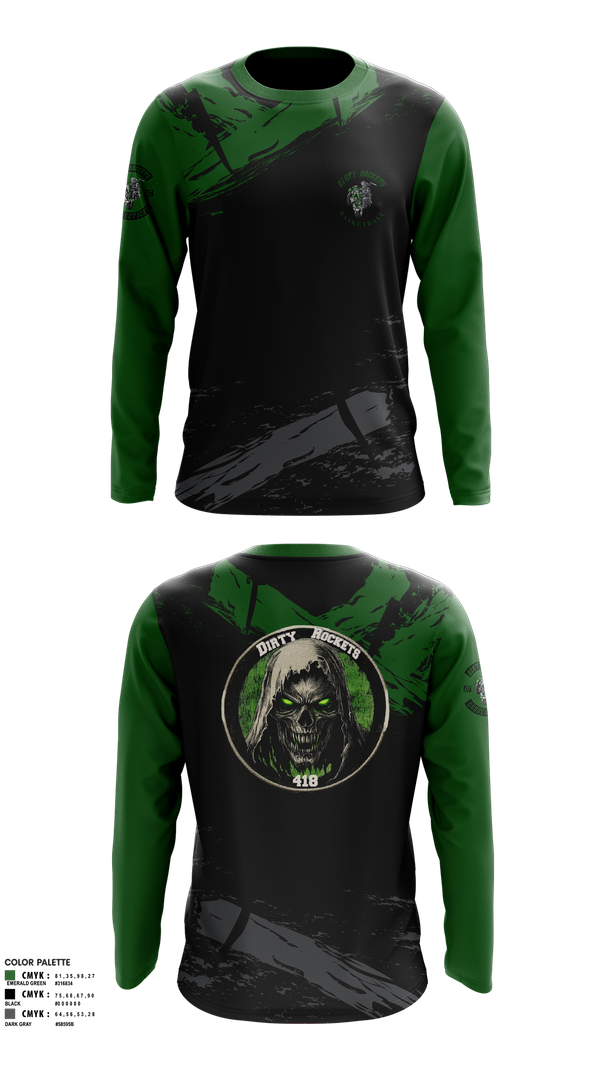 Long Sleeve Performance Shirt, Dirty Rockets MCDirty Rockets MC, Men's Basketball, Teamtime, Team time, sublimation, custom sports apparel, team uniforms, spirit wear, spiritwear, sports uniforms, custom shirts, team store, custom team store, fundraiser sports, apparel fundraiser