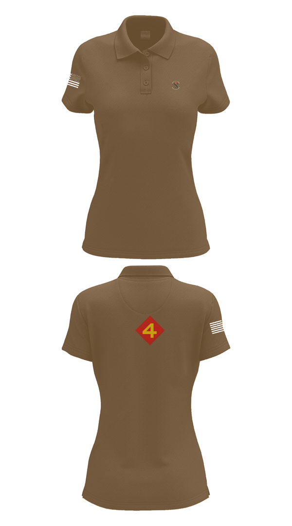 Womens Short Sleeve Performance Polo, 14th Marine regiment 4th Marine corps division, , Teamtime, Team time, sublimation, custom sports apparel, team uniforms, spirit wear, spiritwear, sports uniforms, custom shirts, team store, custom team store, fundraiser sports, apparel fundraiser