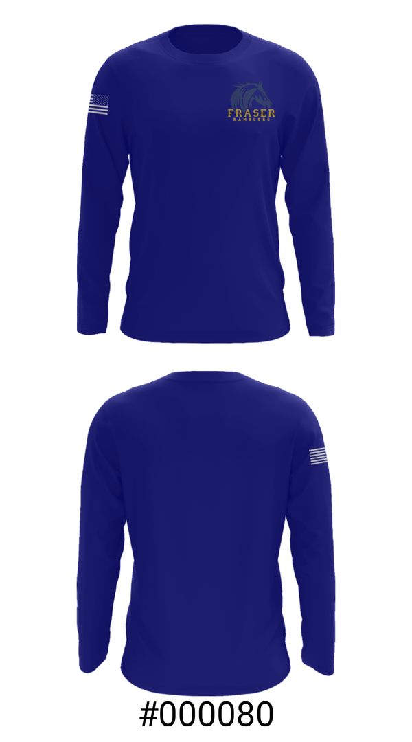 Long Sleeve Performance Shirt, Fraser High School Gymnastics, Spirit Store, Teamtime, Team time, sublimation, custom sports apparel, team uniforms, spirit wear, spiritwear, sports uniforms, custom shirts, team store, custom team store, fundraiser sports, apparel fundraiser