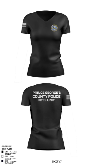 Womens Short Sleeve Vneck Shirt, Prince George's County Police Homeland Security Intelligence Unit, Police, Teamtime, Team time, sublimation, custom sports apparel, team uniforms, spirit wear, spiritwear, sports uniforms, custom shirts, team store, custom team store, fundraiser sports, apparel fundraiser