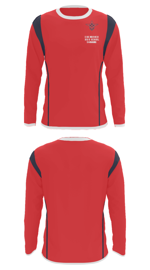 Long Sleeve Performance Shirt, Eisenhower High School Swimming, Swimming, Teamtime, Team time, sublimation, custom sports apparel, team uniforms, spirit wear, spiritwear, sports uniforms, custom shirts, team store, custom team store, fundraiser sports, apparel fundraiser