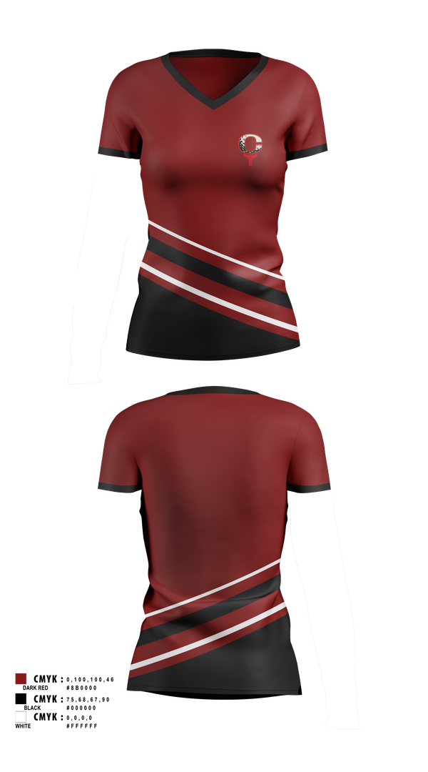 Womens Short Sleeve Vneck Shirt, Kings, Golf, Teamtime, Team time, sublimation, custom sports apparel, team uniforms, spirit wear, spiritwear, sports uniforms, custom shirts, team store, custom team store, fundraiser sports, apparel fundraiser