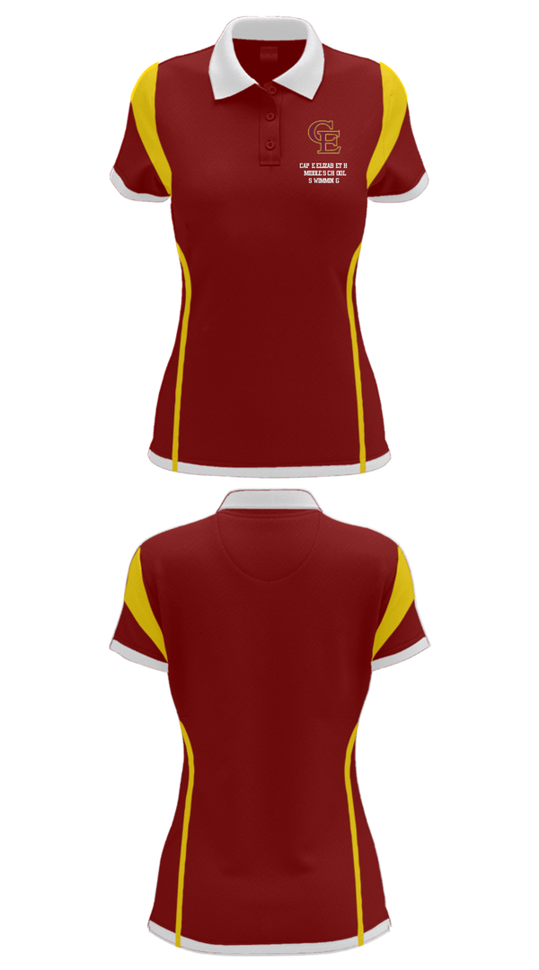 Women's Short Sleeve Performance Polo, Cape Elizabeth Middle School Swimming, Swimming, Teamtime, Team time, sublimation, custom sports apparel, team uniforms, spirit wear, spiritwear, sports uniforms, custom shirts, team store, custom team store, fundraiser sports, apparel fundraiser
