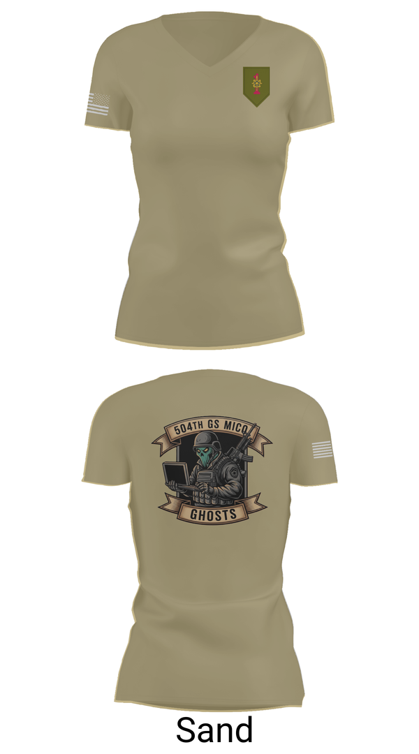 Womens Short Sleeve Vneck Shirt, 504th GS MICO, , Teamtime, Team time, sublimation, custom sports apparel, team uniforms, spirit wear, spiritwear, sports uniforms, custom shirts, team store, custom team store, fundraiser sports, apparel fundraiser