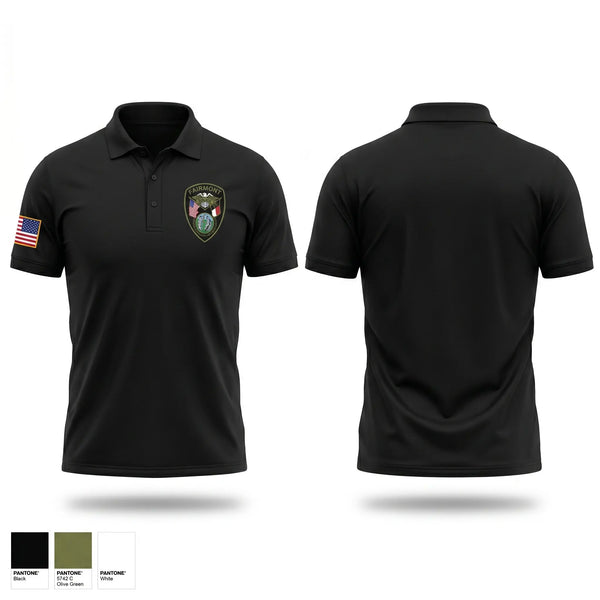Short Sleeve Performance Polo, Fairmont Police Department, Police, Teamtime, Team time, sublimation, custom sports apparel, team uniforms, spirit wear, spiritwear, sports uniforms, custom shirts, team store, custom team store, fundraiser sports, apparel fundraiser