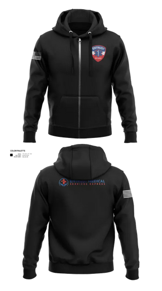 Zip Hoodie, Entrust Medical Services Express, EMS/EMT, Teamtime, Team time, sublimation, custom sports apparel, team uniforms, spirit wear, spiritwear, sports uniforms, custom shirts, team store, custom team store, fundraiser sports, apparel fundraiser