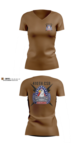 Womens Short Sleeve Vneck Shirt, 410th Contracting Support Brigade, Army, Teamtime, Team time, sublimation, custom sports apparel, team uniforms, spirit wear, spiritwear, sports uniforms, custom shirts, team store, custom team store, fundraiser sports, apparel fundraiser