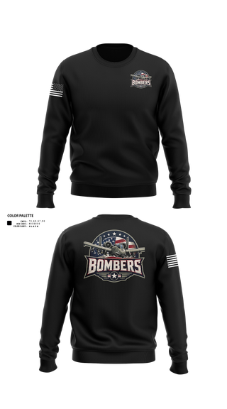 Crew Neck Sweatshirt, Bombers, Baseball, Teamtime, Team time, sublimation, custom sports apparel, team uniforms, spirit wear, spiritwear, sports uniforms, custom shirts, team store, custom team store, fundraiser sports, apparel fundraiser
