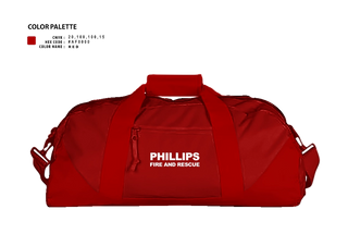 Duffle Bag, Phillips fired and rescue, Fire Department, Teamtime, Team time, sublimation, custom sports apparel, team uniforms, spirit wear, spiritwear, sports uniforms, custom shirts, team store, custom team store, fundraiser sports, apparel fundraiser