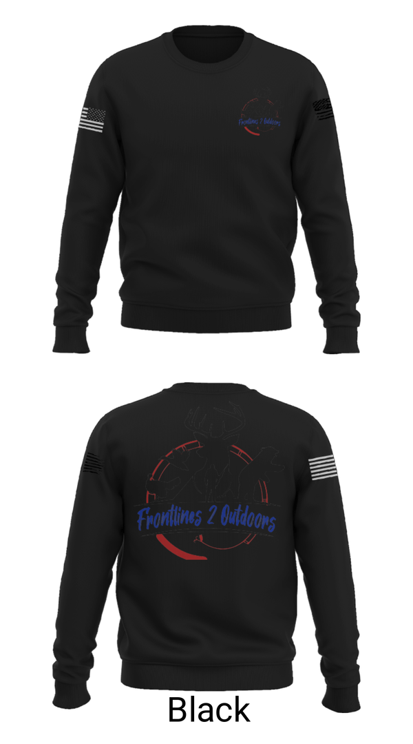Crew Neck Sweatshirt, Frontlines 2 Outdoors (F2O), , Teamtime, Team time, sublimation, custom sports apparel, team uniforms, spirit wear, spiritwear, sports uniforms, custom shirts, team store, custom team store, fundraiser sports, apparel fundraiser
