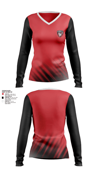 Womens Long Sleeve Vneck Shirt, Storm City Fc, Men's Soccer, Teamtime, Team time, sublimation, custom sports apparel, team uniforms, spirit wear, spiritwear, sports uniforms, custom shirts, team store, custom team store, fundraiser sports, apparel fundraiser