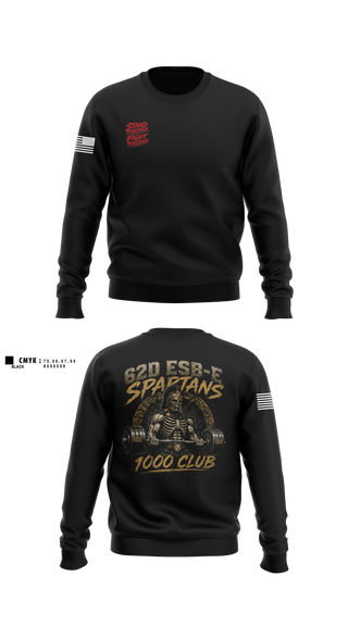 Crew Neck Sweatshirt, 62D Bravo, Army, Teamtime, Team time, sublimation, custom sports apparel, team uniforms, spirit wear, spiritwear, sports uniforms, custom shirts, team store, custom team store, fundraiser sports, apparel fundraiser