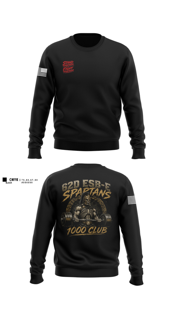 Crew Neck Sweatshirt, 62D Bravo, Army, Teamtime, Team time, sublimation, custom sports apparel, team uniforms, spirit wear, spiritwear, sports uniforms, custom shirts, team store, custom team store, fundraiser sports, apparel fundraiser