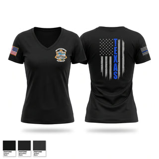 Womens Short Sleeve Vneck Shirt, El Paso Community College Law Enforcement Training Academy Class 105, Police, Teamtime, Team time, sublimation, custom sports apparel, team uniforms, spirit wear, spiritwear, sports uniforms, custom shirts, team store, custom team store, fundraiser sports, apparel fundraiser