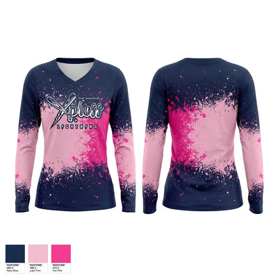 East Greenbush Xpress Lightning Women's Long Sleeve V-neck Shirt - 1