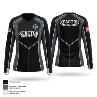 Womens Long Sleeve Vneck Shirt, XFACTOR PROTECTION, Police, Teamtime, Team time, sublimation, custom sports apparel, team uniforms, spirit wear, spiritwear, sports uniforms, custom shirts, team store, custom team store, fundraiser sports, apparel fundraiser