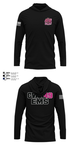 Long Sleeve hooded sunshirt, Coudersport Ems, EMS/EMT, Teamtime, Team time, sublimation, custom sports apparel, team uniforms, spirit wear, spiritwear, sports uniforms, custom shirts, team store, custom team store, fundraiser sports, apparel fundraiser