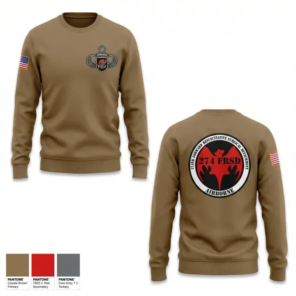 Crew Neck Sweatshirt, 274th FRSD (Airborne), Army, Teamtime, Team time, sublimation, custom sports apparel, team uniforms, spirit wear, spiritwear, sports uniforms, custom shirts, team store, custom team store, fundraiser sports, apparel fundraiser