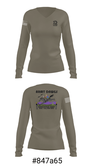 Women's Long Sleeve Vneck Shirt, , Army, Teamtime, Team time, sublimation, custom sports apparel, team uniforms, spirit wear, spiritwear, sports uniforms, custom shirts, team store, custom team store, fundraiser sports, apparel fundraiser