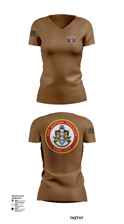 USS Rafael Peralta DDG 115 35678200 Women's Short Sleeve V-neck Shirt - 101