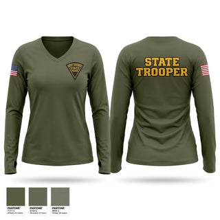 Womens Long Sleeve Vneck Shirt, WEST VIRGINIA STATE POLICE, Police, Teamtime, Team time, sublimation, custom sports apparel, team uniforms, spirit wear, spiritwear, sports uniforms, custom shirts, team store, custom team store, fundraiser sports, apparel fundraiser
