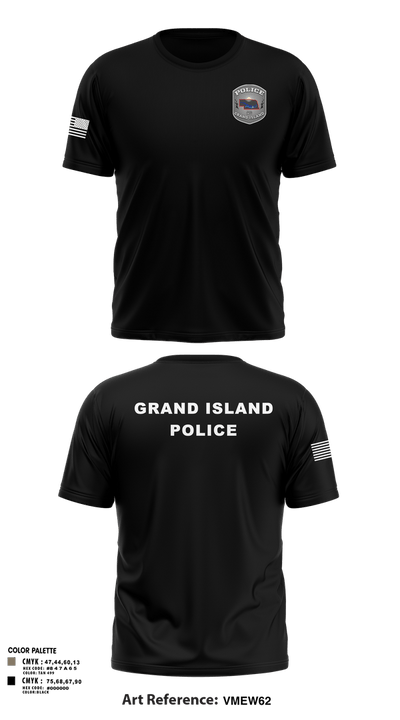 Grand Island Police Department 91612603 Short Sleeve Performance Shirt - 34